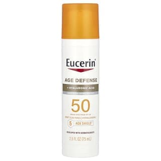 Eucerin, Age Defense,輕盈面部抗曬乳液,SPF 50,無香型,2.5 液量盎司(75 毫升)