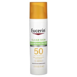 Eucerin, 透淨肌膚,輕盈面部抗曬乳液,SPF 50,無香,2.5 液量盎司(75 毫升)