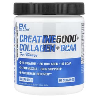 EVLution Nutrition, Creatine5000® Plus 膠原蛋白 + 支鏈氨基酸,女性專用,原味,8.8 盎司(249 克)