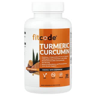 fitcode, 薑黃素,1500 毫克,90 粒素食膠囊(每粒膠囊 500 毫克)