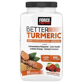 Force Factor, Better Turmeric®,特強型姜黃素 + Superfoods,水果味,60 片軟咀嚼片