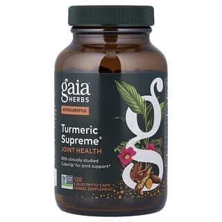 Gaia Herbs, Turmeric Supreme®,關節健康,120 粒液體 Phyto-Caps 膠囊®