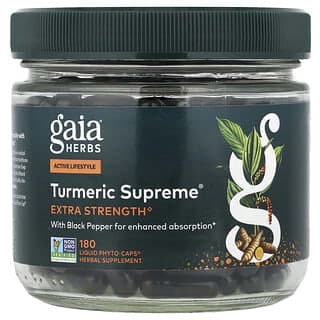 Gaia Herbs, 姜黃 Supreme®,180 粒液體 Phyto-Caps® 膠囊