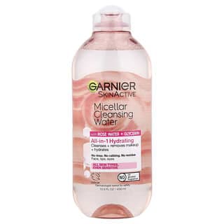 Garnier, SkinActive,水玫瑰膠束潔膚水,含玫瑰水 + 甘油,13.5 液量盎司(400 毫升)
