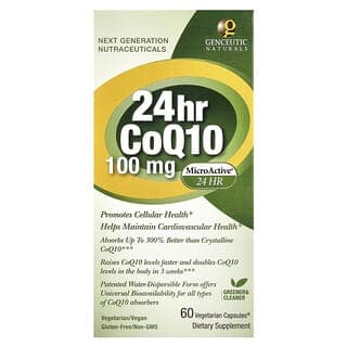 Genceutic Naturals, 24 小時輔酶 Q10,100 毫克,60 粒素食膠囊®