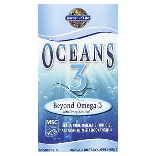 Garden of Life, Oceans 3™,Beyond Omega-3 含 OmegaXanthin™,60粒軟膠囊