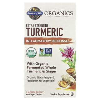 Garden of Life, Organics,特強型姜黃,炎性反應,60 片全素片