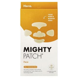 Hero Cosmetics, Mighty Patch®,面部,油性、混合性皮膚,5 片水膠體貼片
