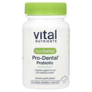 Vital Nutrients, Hyperbiotics®,Pro Dental® 益生菌,天然薄荷味,45 片全素咀嚼片
