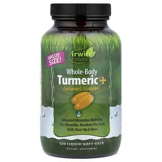 Irwin Naturals, 全身姜黃™ + 姜黃素 C3 複合物®,120 粒液體軟膠囊
