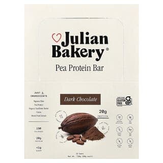Julian Bakery, Pea Protein Bar, Dark Chocolate, 12 Bars, 2.1 oz (60 g) Each