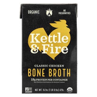 Kettle & Fire, 骨湯,經典雞肉味,16.9 盎司(479 克)