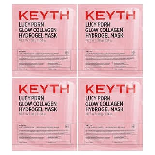 KEYTH, Lucy PDRN 煥彩膠原蛋白水凝膠美容面膜,4 片,每片 1.34 盎司(38 克)