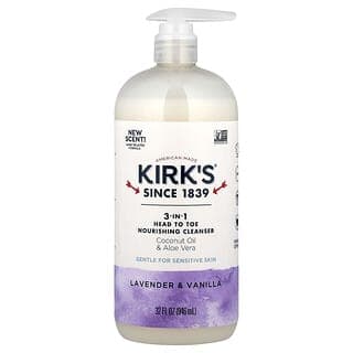 Kirk's, 3 合 1 全身滋養清潔乳,薰衣花草和香草,32 液量盎司(946 毫升)