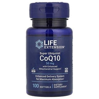 Life Extension, 超級輔酶 CoQ 10,含有加強的線粒體幫助,50毫克,100粒軟膠囊