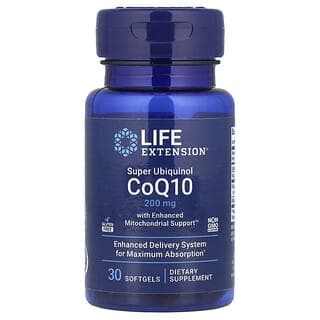 Life Extension, 超級泛醇輔酶 Q10,含優級線粒體幫助,200 毫克,30 粒軟凝膠