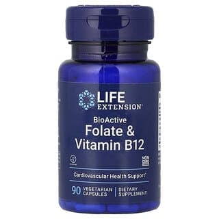 Life Extension, BioActive 系列葉酸鹽維生素 B12 素食膠囊,90 粒裝