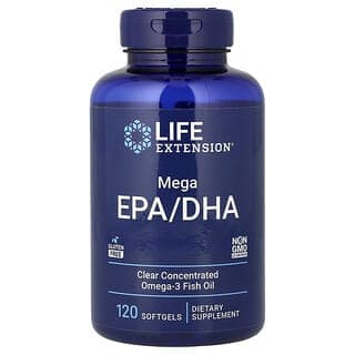 Life Extension, Mega EPA/DHA,120 粒軟膠囊,(每粒軟膠囊 1,000 毫克)
