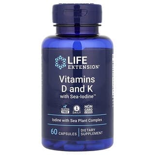 Life Extension, 含碘維生素 D + K 膠囊,60 粒