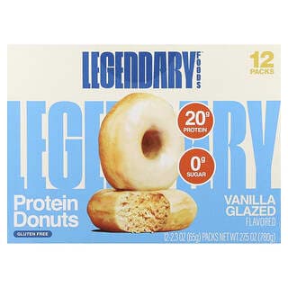 Legendary Foods, 蛋白甜甜圈,香草糖霜,12 包,每包 2.3 盎司(65 克)
