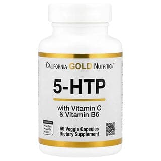 California Gold Nutrition, 含維生素 B6 和維生素 C 的 5-HTP,60 粒素食膠囊