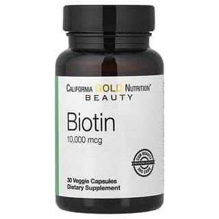 California Gold Nutrition, 生物維生素,10,000 微克,30 粒素食膠囊
