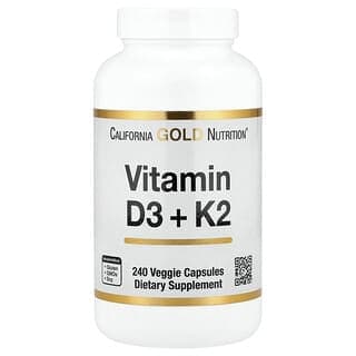 California Gold Nutrition, 維生素 D3 + K2,240 粒素食膠囊