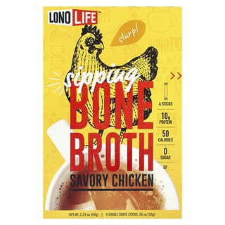 Lonolife, Sipping 骨湯,美味雞肉,4 條,每條 0.56 盎司(16 克)