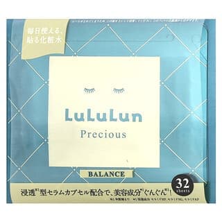 Lululun, Precious Balance,美容面膜,綠色 4FB,32 片,17 液量盎司(500 毫升)