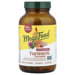 MegaFood, 姜黃素,特強型,肝臟,90 片