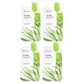 MEDIHEAL, 茶樹,必需美容面膜,4 片,每片 0.81 液量盎司(24 毫升)