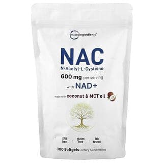 Micro Ingredients, 含 NAD+ 的 NAC(N-乙酰半胱氨酸)軟膠囊,300 粒