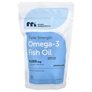 Micro Ingredients, Omega-3 魚油,三倍強度,檸檬味,120 粒軟膠囊(每粒軟膠囊 1400 毫克)