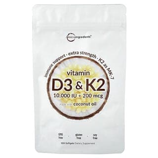 Micro Ingredients, 維生素 D3 和 K2,300 粒軟膠囊
