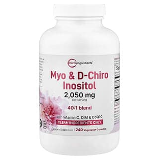 Micro Ingredients, Myo-肌醇和 D-手性肌醇,240 粒素食膠囊