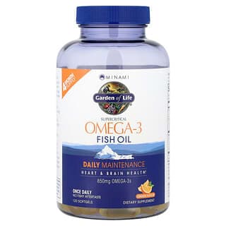 Minami Nutrition, 超臨界 Omega-3 魚油,橙味,850 毫克,120 粒軟凝膠