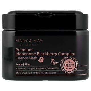 Mary & May, 高級伊地苯酮黑莓複合物,精華美容面膜,20 片,8.81 盎司(250 克)