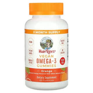 MaryRuth's, 全素 Omega-3 軟糖,天然橙味,60 粒