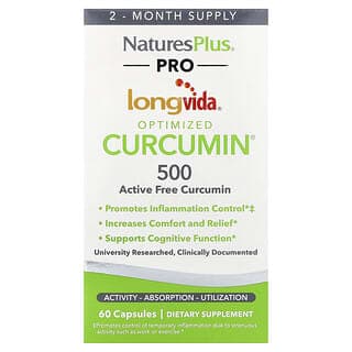 NaturesPlus, Pro Longvida®,姜黃素,500 毫克,60 粒膠囊