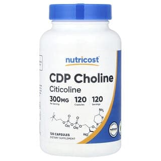 Nutricost, 胞二磷膽鹼,胞磷膽鹼,300 毫克,120 粒膠囊