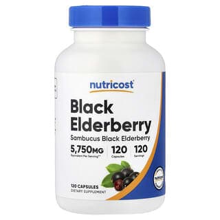 Nutricost, 黑接骨木果,5750 毫克,120 粒膠囊