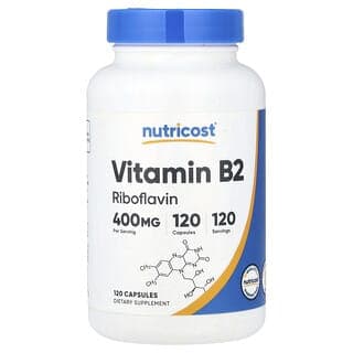 Nutricost, 維生素 B2,400 毫克,120 粒膠囊