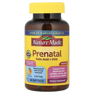 Nature Made, 產前,葉酸 + DHA,90 粒軟膠囊