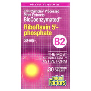 Natural Factors, BioCoenzymated™,B2,核黃素 5'-磷酸,50 毫克,30 粒素食膠囊