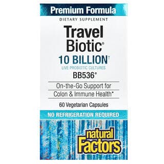 Natural Factors, Travel Biotic,BB536,100 億 CFU,60 粒素食膠囊