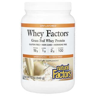 Natural Factors, 乳清因子,100%天然乳清蛋白,無味,12 盎司(340 克)