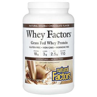 Natural Factors, 乳清因數,草飼乳清蛋白,天然雙重巧克力,2 磅(907 克)