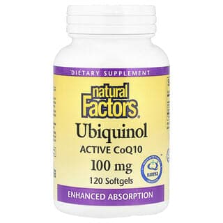 Natural Factors, 泛醇,QH 活性輔酶 Q10,100 毫克,120 粒軟膠囊
