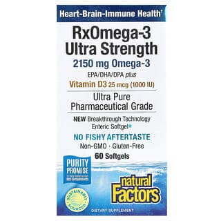 Natural Factors, 特強型 RxOmega-3,含維生素 D3,60 粒軟膠囊