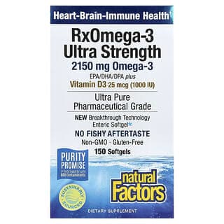 Natural Factors, RxOmega-3 特強型,含維生素 D3,150 粒軟膠囊